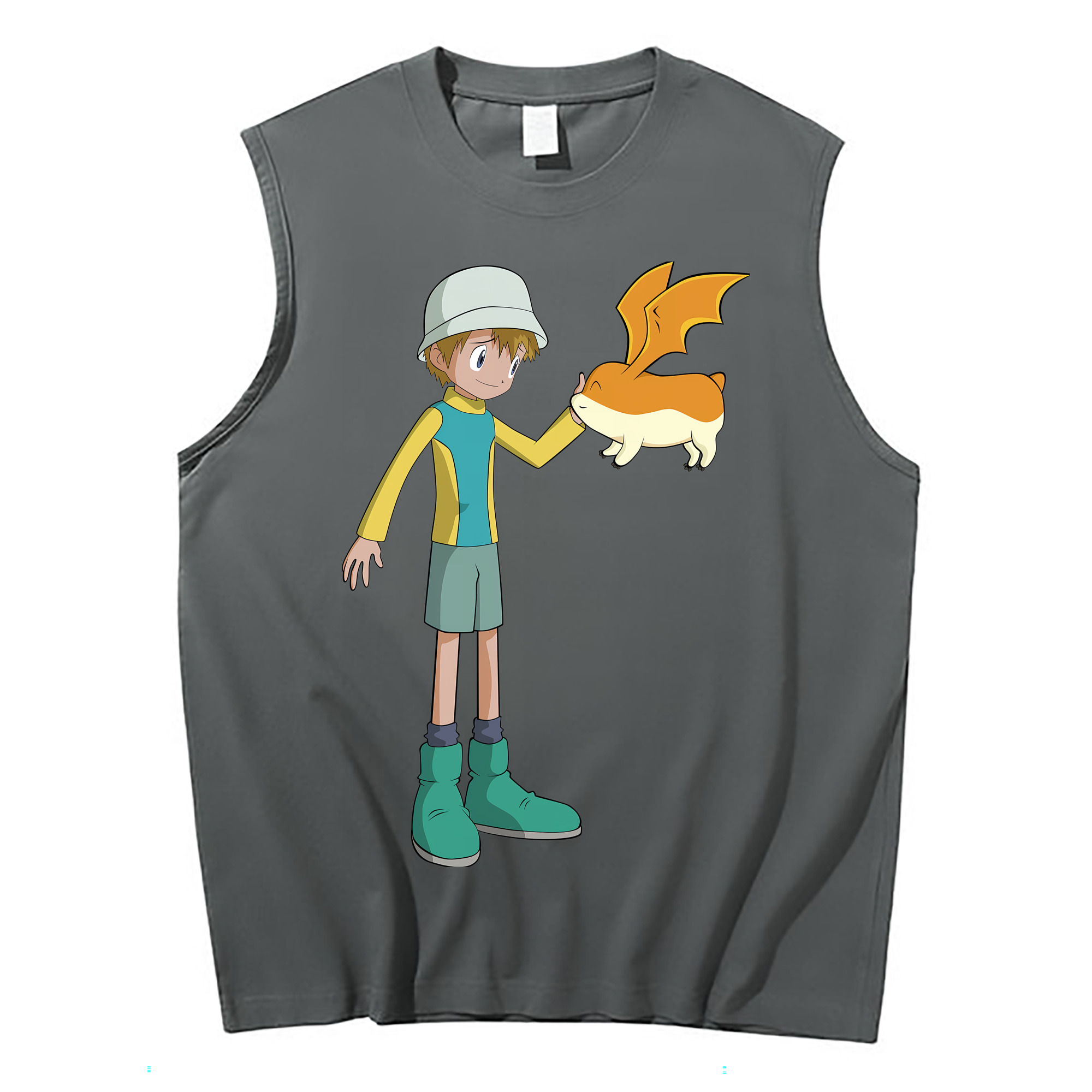 （画像用） Digimon デジタルモンスター/デジモン コットン100％タンクトップ（フロントプリント）